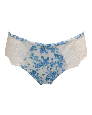 Pour Moi Bliss Brazilian Knicker Ivory/Blue Floral