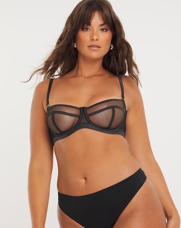 Figleaves Pimlico Non Padded Underwired Balcony Bra B-G - Black