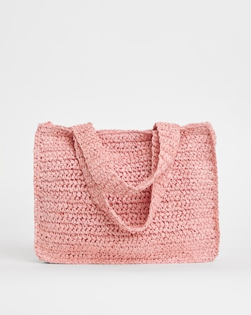 Floral Raffia Mini Tote Bag