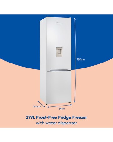 Russell Hobbs RH180FFFF551E1WWD Frost Free Fridge Freezer with Water Dispenser