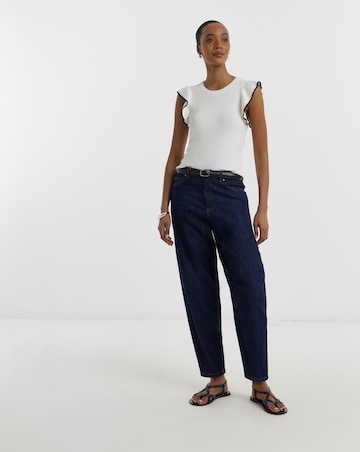 JdY Adele O-Neck Frill Top Knit