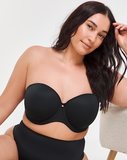 Elomi Smooth Strapless Moulded Cup Wired Bra Black