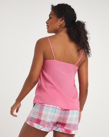 Cyberjammies Woven Cami and Check Shorts Pyjama Set