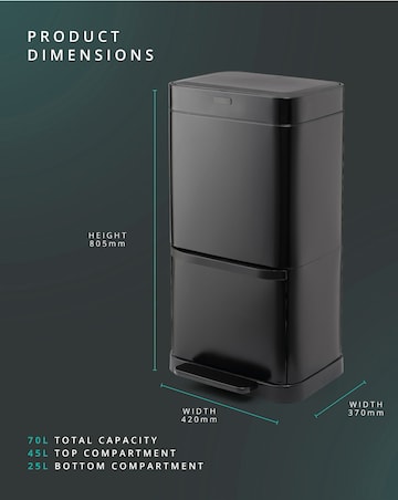 Swan 70L Dual Recycling Sensor Bin