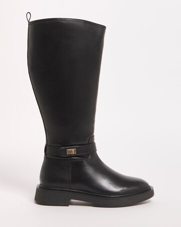Katrina Buckle Knee High Boots Ex Wide Fit Super Curvy Calf