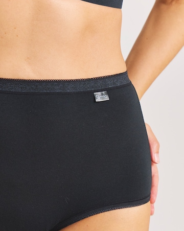 Slimma (3 Pack) Cotton Full Brief Knickers Black/White