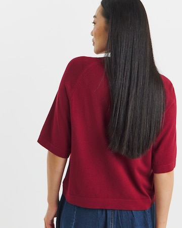 Berry Half Sleeve Raglan Knitted T-shirt