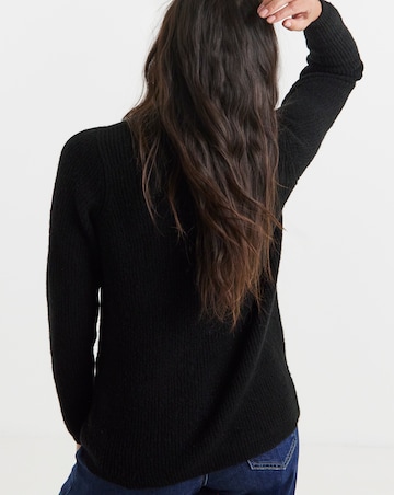 Black Bow Button Long Sleeve Cardigan