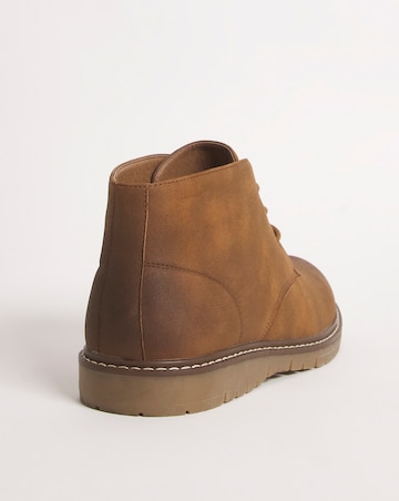 Jacamo Leather Look Chukka Boot Wide
