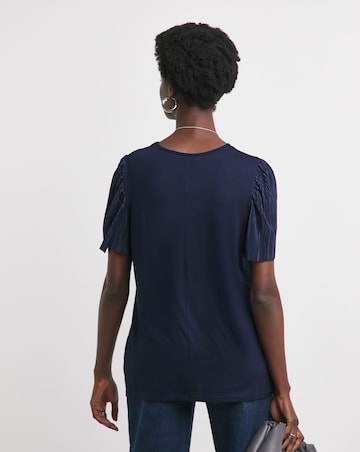 Plisse Angel Sleeve Top