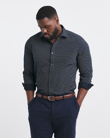Cutaway Collar Polka Dot Formal Shirt