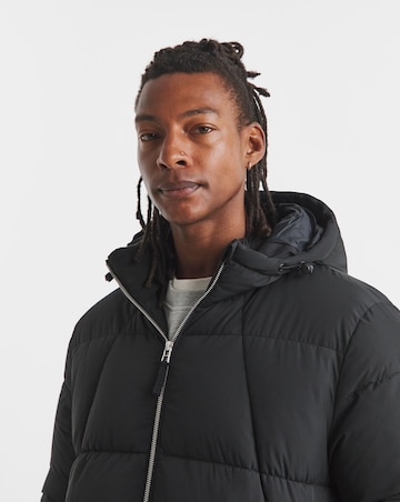 Black Mid Length Puffer Jacket