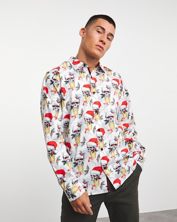 Joe Browns Christmas Skull Shirt Long Length