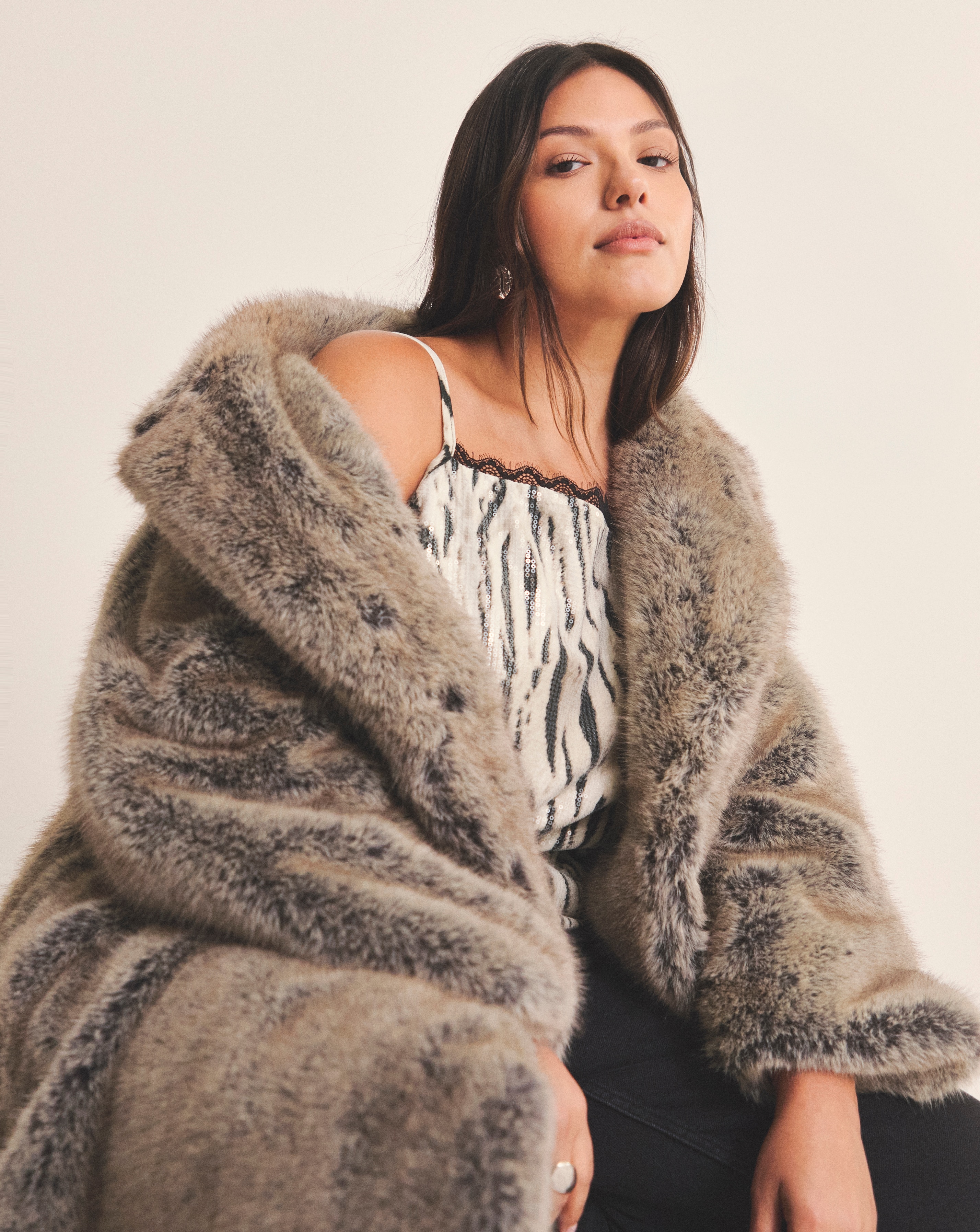 Simply Be Natural Faux Fur Maxi Coat | JD Williams