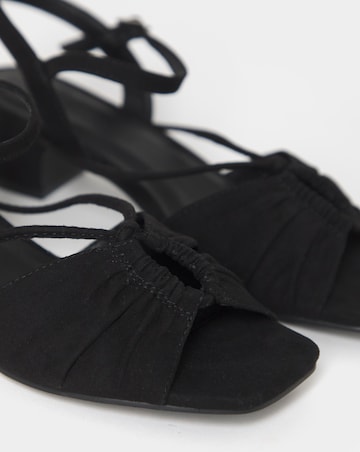 Charli Low Block Heel Soft Ruched Sandals - Extra Wide Fit (EEE)