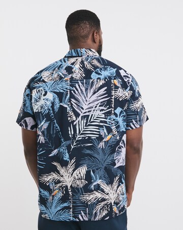 Jack & Jones Hawaii Print Shirt - Navy