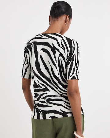 Zebra Print Short Sleeve Cardigan