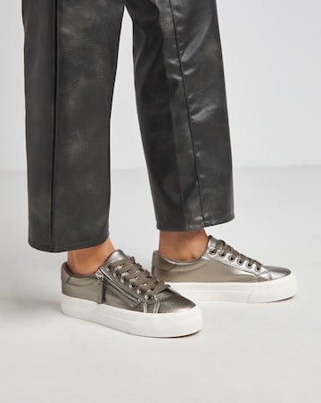 Kate Lace Up Zip Detail Chunky Trainer - Extra Wide Fit (EEE)