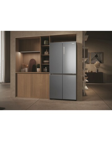 Haier Cube 83 HCR3818ENMG Total No Frost American Fridge Freezer - Silver