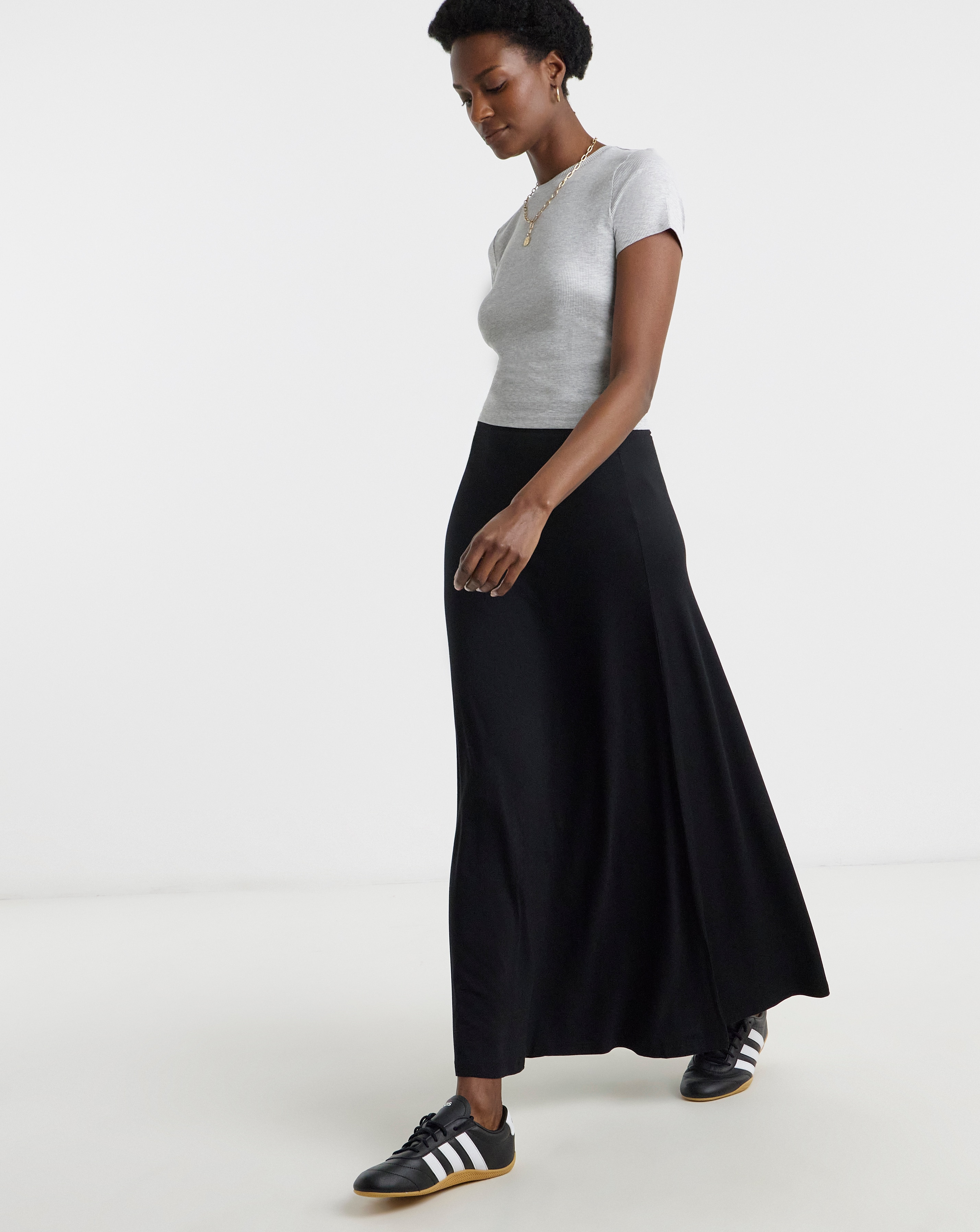 Black Jersey Maxi Skirt | JD Williams