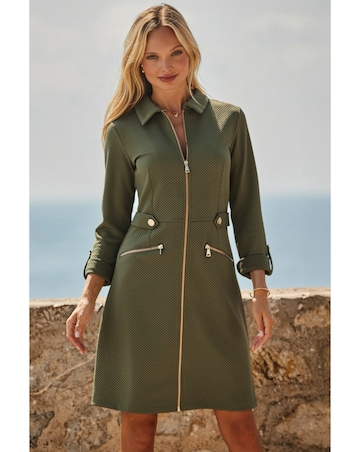 Sosandar Textured Zip Through Dress