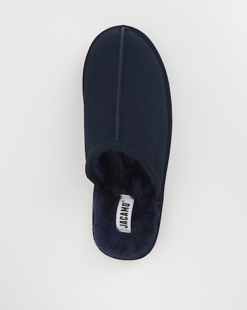 Suede Faux Fur Lined Slipper Wide