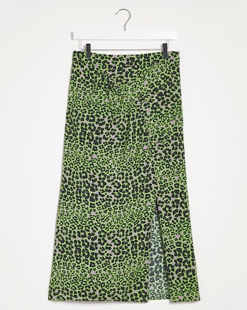 Whistles Leopard Petal Side Ruched Skirt