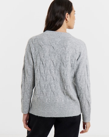 Grey Marl Cable Cardigan