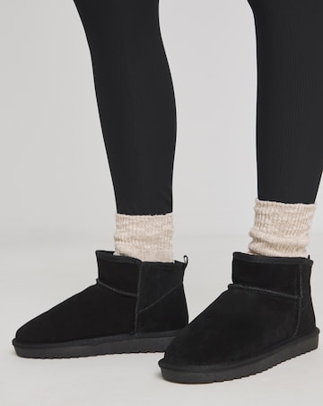 Renna Suede Low Cut Warm Lined Snug Boots Extra Wide EEE Fit