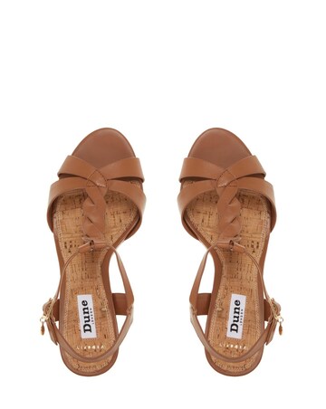 Dune Koali Leather Cork Wedge Wide Fit