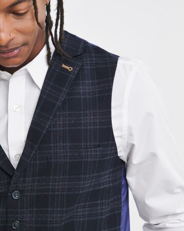 Joe Browns Navy Check Suit Waistcoat