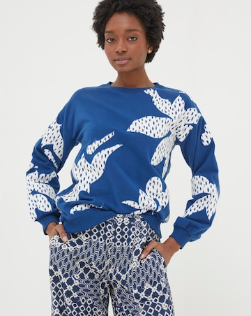 FatFace Alex Textured Leaves Crew Sweatshirt