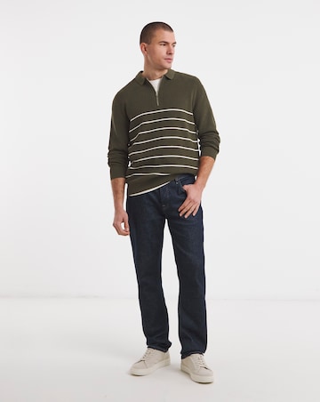 Stripe Slouch Knitted Polo