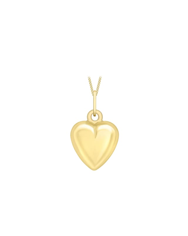 9ct Yellow Gold Heart Pendant On Chain