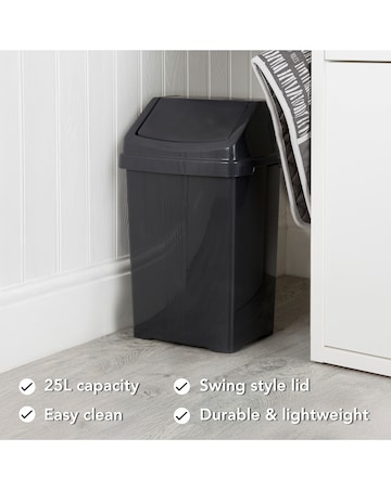 Wham Casa 25L Swing Bin Black