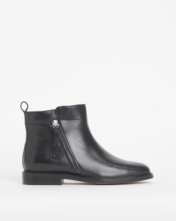 Camden Leather Side Zip Ankle Boots - Wide Fit (E)