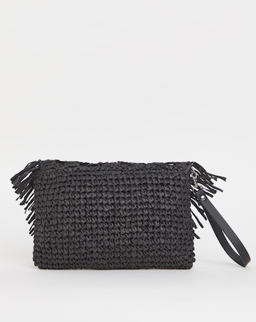 Fringe Raffia Oversized Clutch Bag