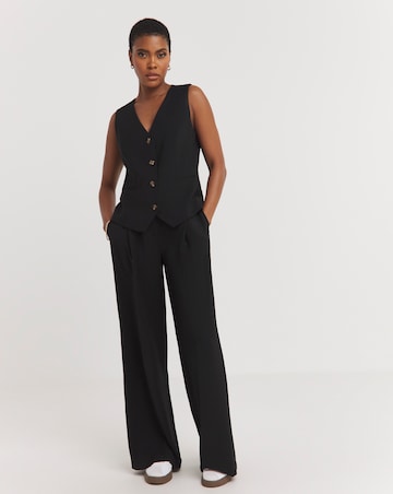 Textured Button Front Waistcoat