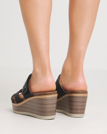 Heavenly Feet Sawyer Cross Strap Wedge Sandals Wide Fit