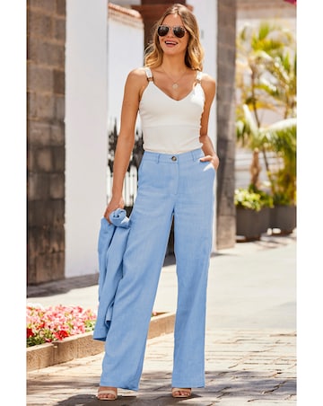 Sosandar 100% Linen Wide Leg