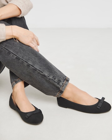 Simply Be Abundance Classic Bow Ballerina Shoes - Extra Wide Fit (EEE)