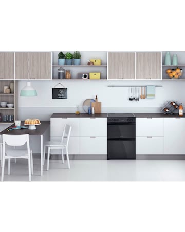 Indesit ID67V9KMB/UK Electric Double Cooker - Black