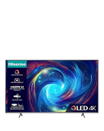 Hisense 55in 55E7KQTUK PRO Smart 4K UHD HDR QLED TV with 144Hz Game Mode Pro