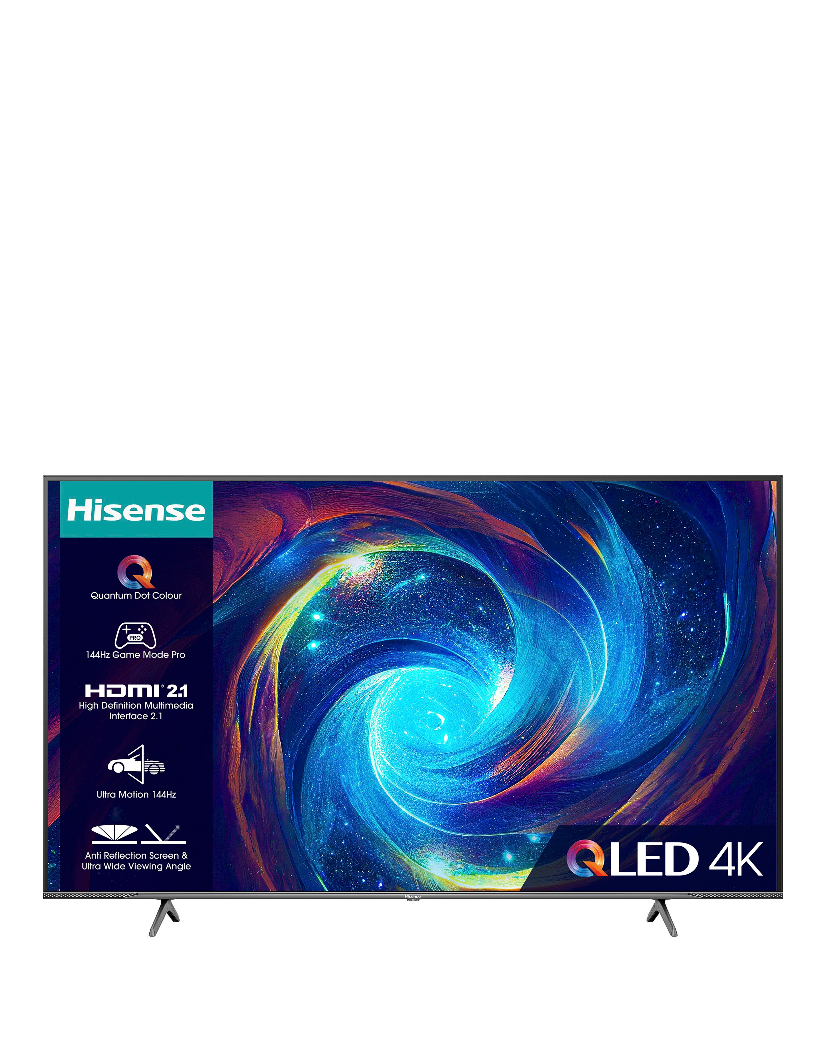 Hisense 55in 55E7KQTUK PRO Smart 4K UHD HDR QLED TV with 144Hz Game Mode Pro