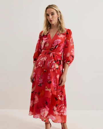 Phasse Eight Fedrica Floral Long Sleeve Midi Dress