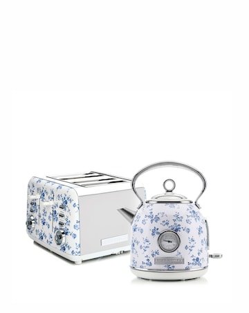 Laura Ashley China Rose 1.7L Dome Kettle and 4 Slice Toaster Bundle