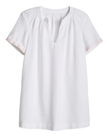 Julipa Notch Neck Linen Blouse