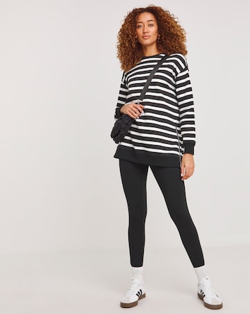 Stripe Side Zip Longline Sweatshirt