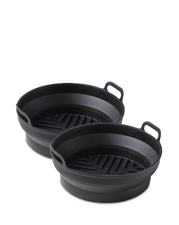Tower Set of 2 Round Foldable Air Fryer Trays