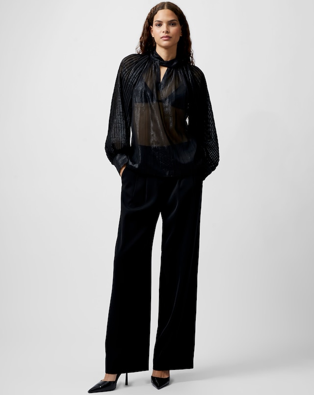 French Connection Beth Metallic Keyhole Top
